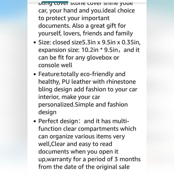 Toursuit Rhinestone Document Organizer- Black - Picture 6 of 9